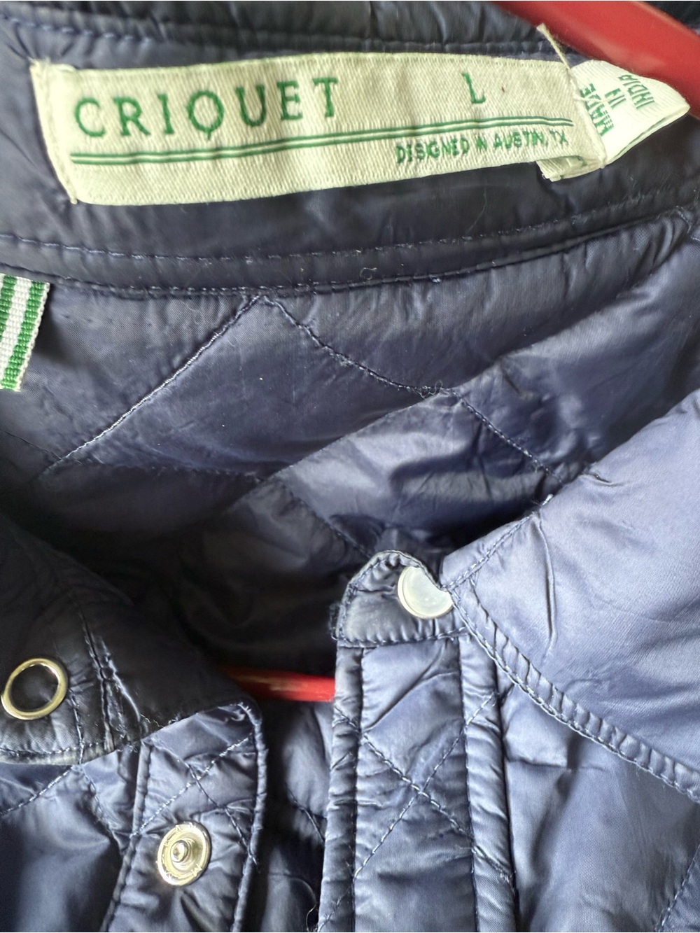 Criquet Quilted Shacket in Navy Blue- worn ONCE - Picture 5 of 7